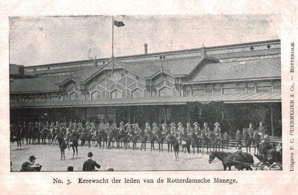 Oude briefkaart Eerewacht Rotterdamsche Manege, Verzamelen, Ophalen of Verzenden, Voor 1920, Ongelopen, Zuid-Holland