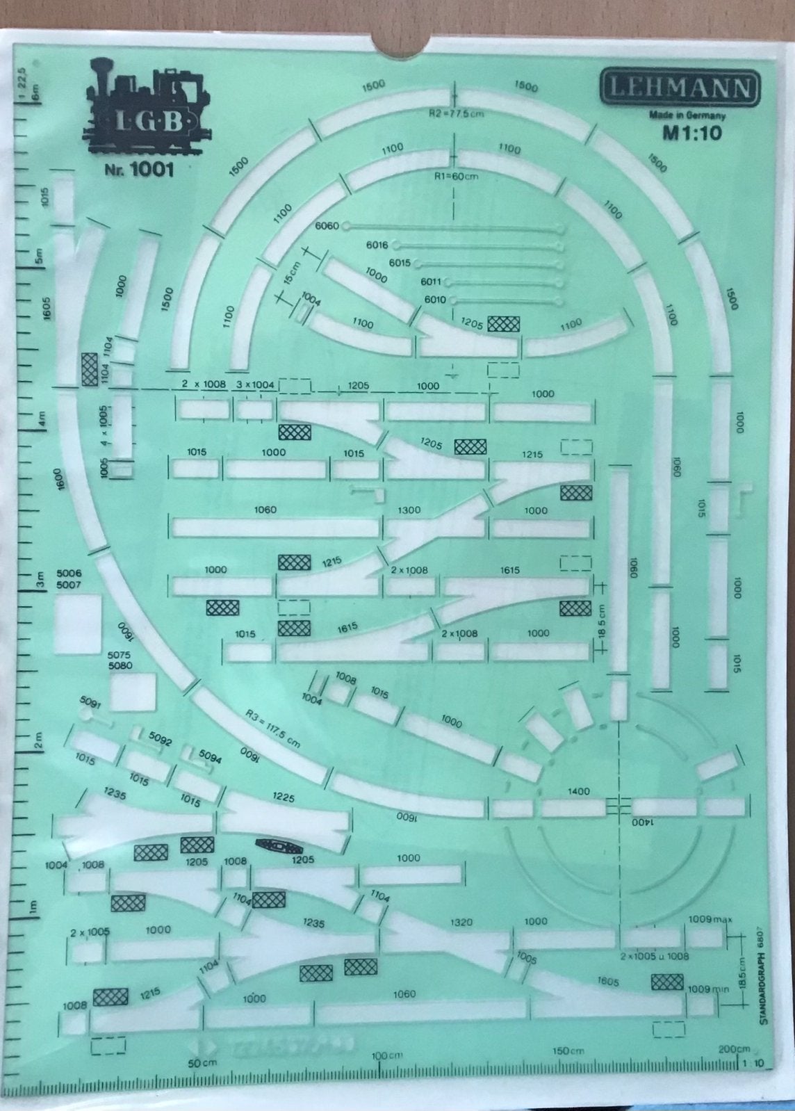 LGB TEKEN SJABLOON RAIL PLAN., Gelijkstroom, Nieuw, Rails, Ophalen of Verzenden