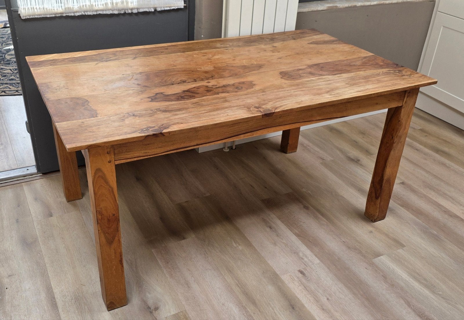 Mooie vintage Sheesham tafel, Ophalen, Gebruikt, 50 tot 100 cm, 150 tot 200 cm