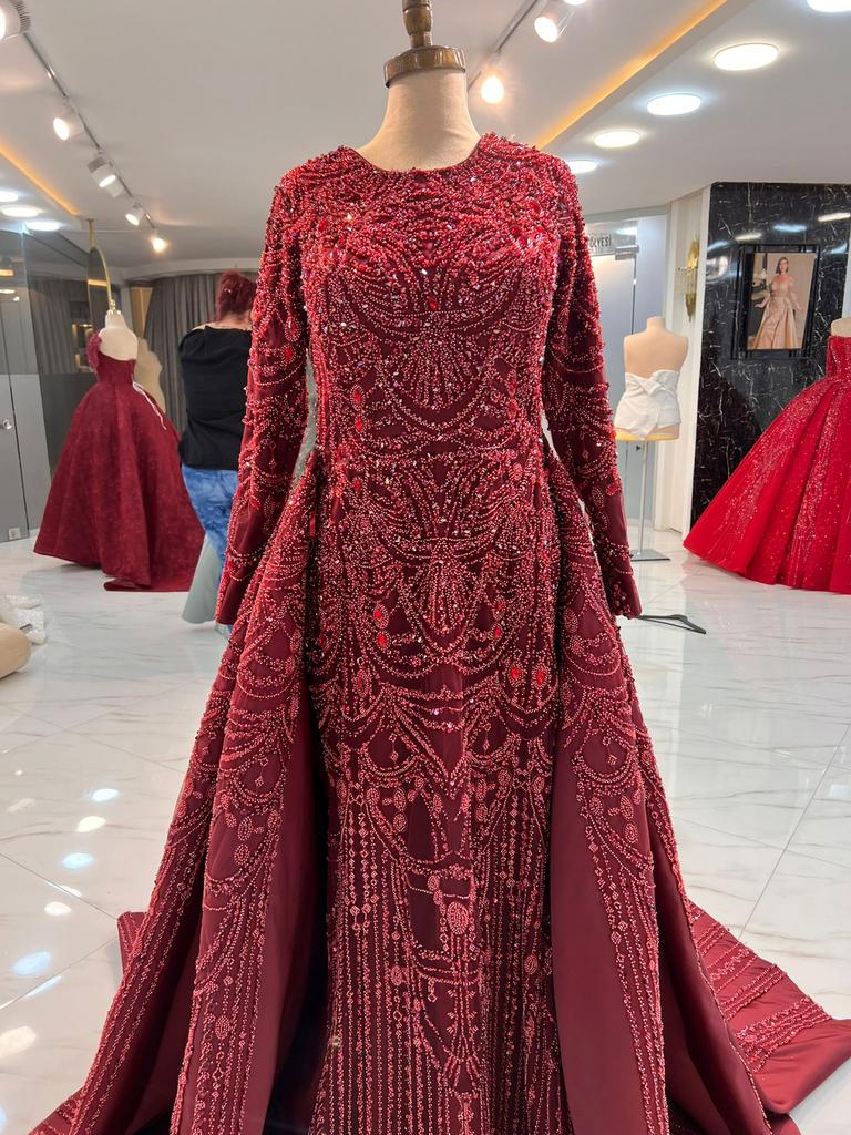 Henna jurk donkerrood/bordeaux, Ophalen of Verzenden, Zo goed als nieuw, Maat 38/40 (M), Rood