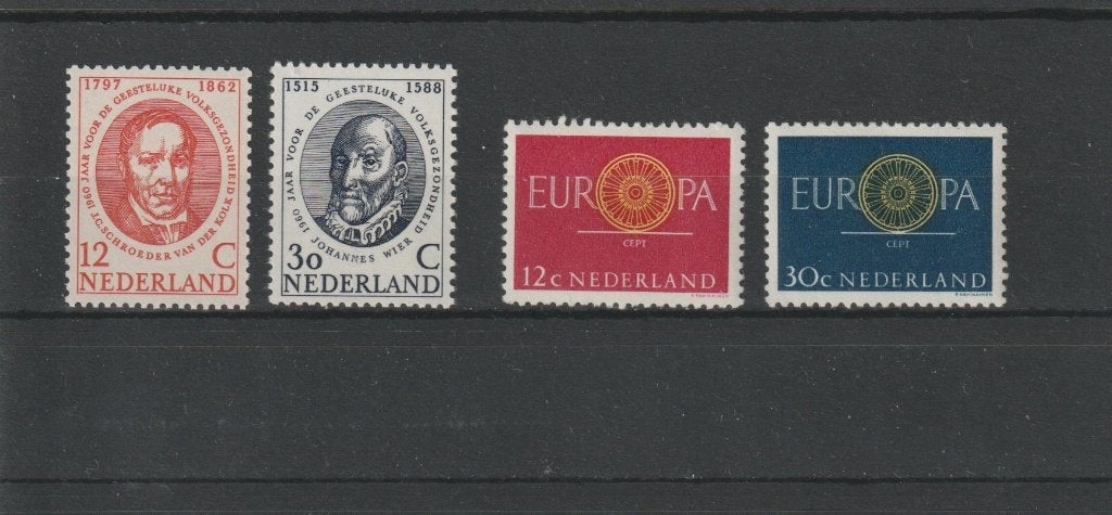 Nederland 1960, NVPH 743 t/m 746, Postfris., Verzenden, Na 1940, Postfris