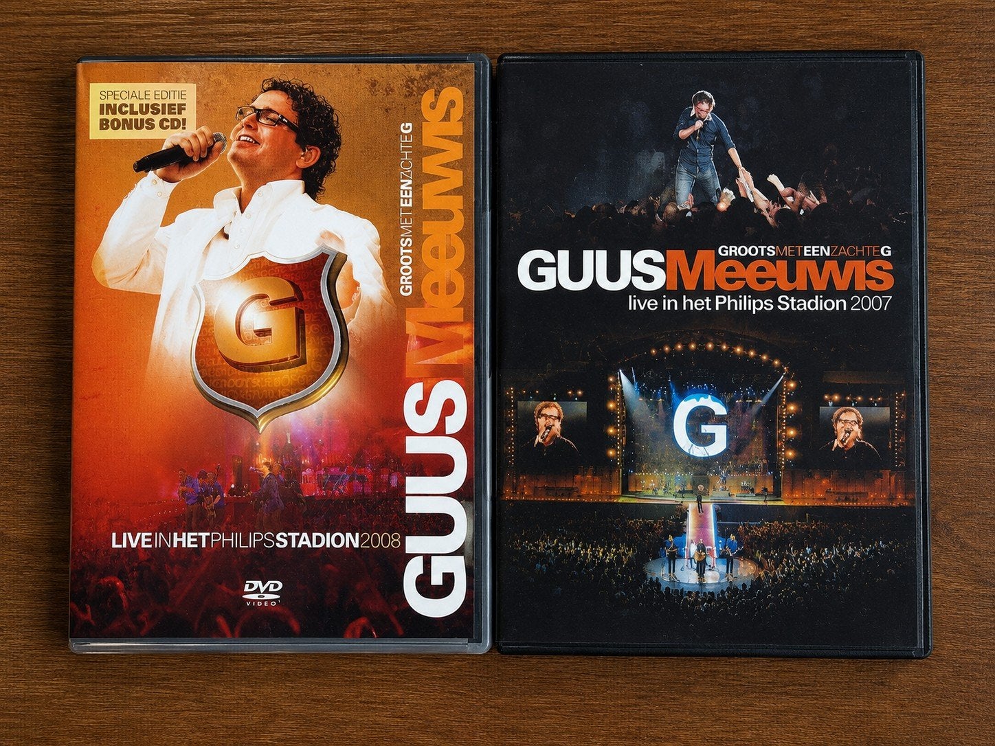 Guus Meeuwis Live in het Philips Stadion DVD's (2007 & 2008), Inclusief boekje, Gebruikt, Alle leeftijden, Concert