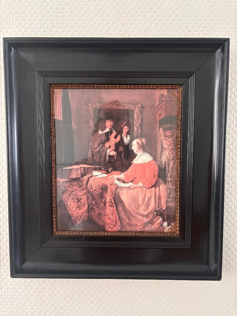 Antieke lijst / schilderijlijst zwart goudkleurig binnenrand, Ophalen of Verzenden