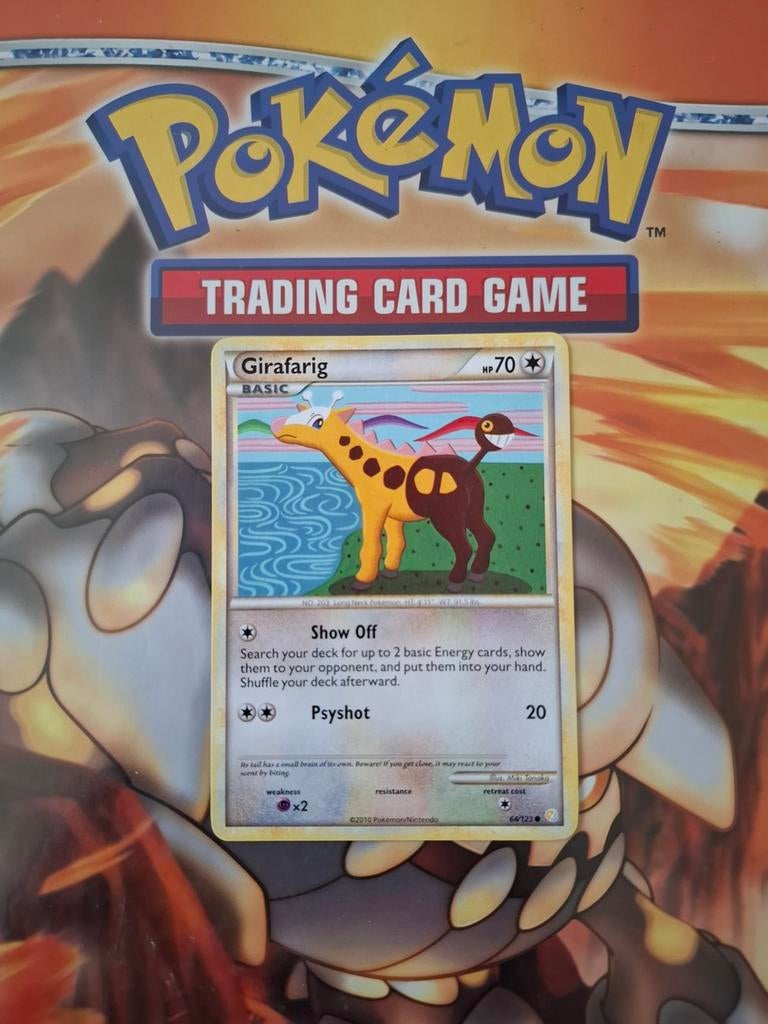 Girafarig 64/123 Heartgold&Soulsilver base set pokemon kaart, Ophalen of Verzenden, Gebruikt, Losse kaart