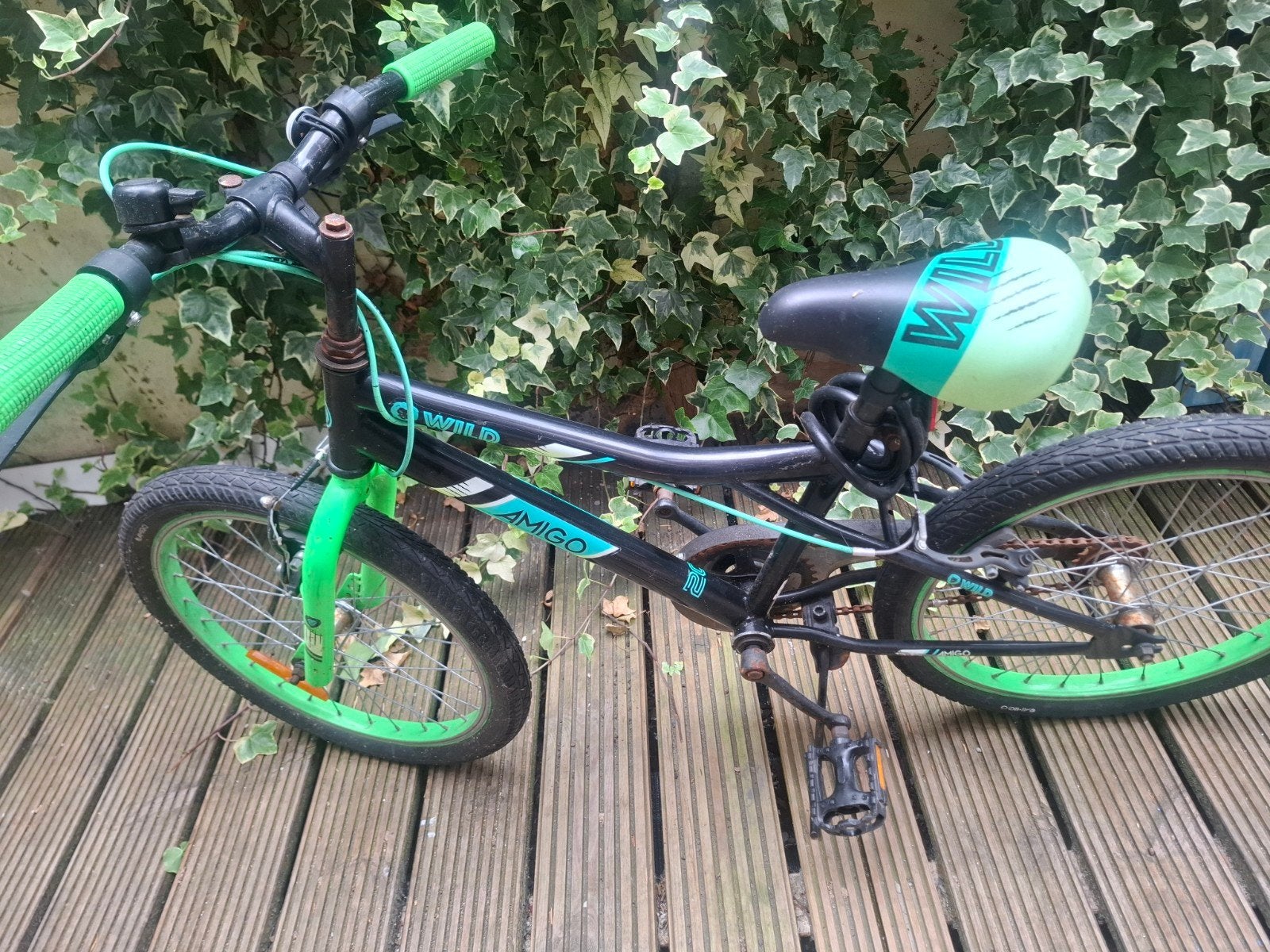 Amigo Wild Kinderfiets – 20 inch – Zwart/Groen, Ophalen, Gebruikt, Staal