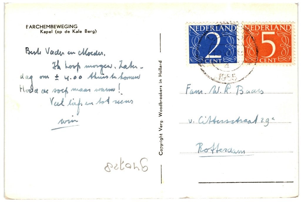 940728	Barchem	G 1955 Barchembeweging	Kapel op de Kale Berg, Ophalen of Verzenden, 1940 tot 1960, Gelopen, Gelderland