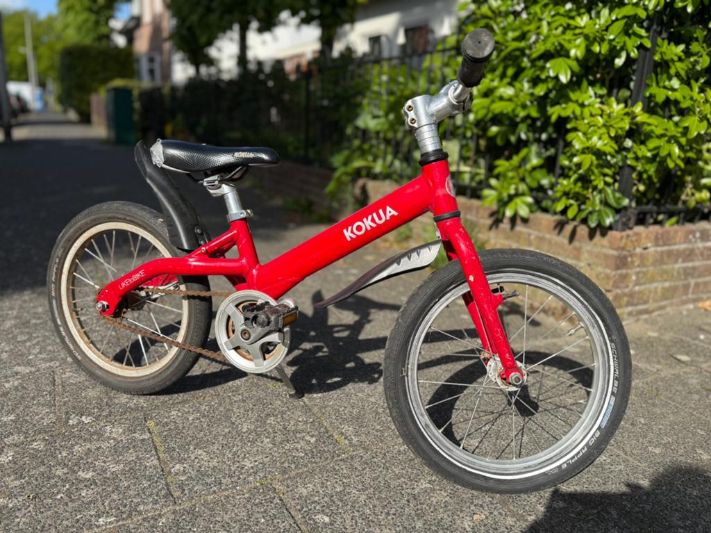 Kokua LikeToBike kinderfiets 16 inch rood, Ophalen, Gebruikt, 16 tot 20 inch