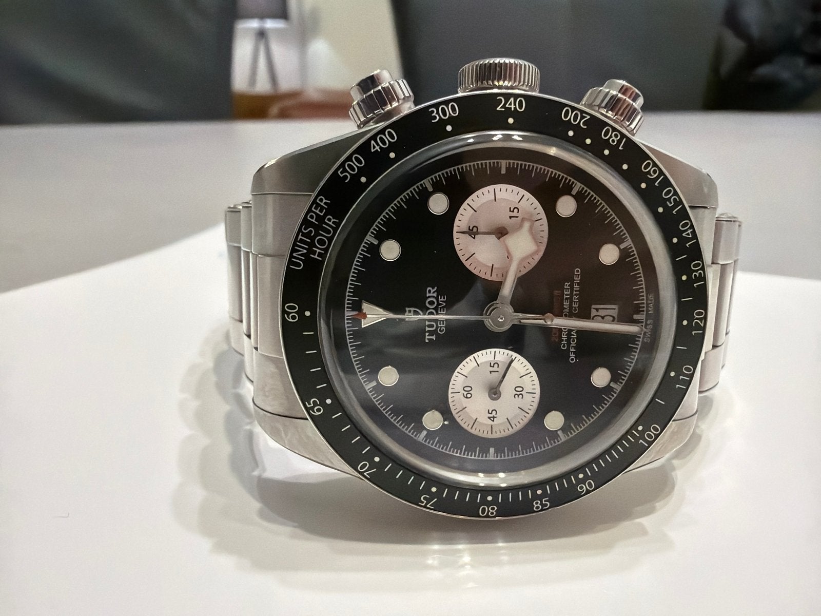 Tudor Black Bay Chrono M79360N-0001, Sieraden, Tassen en Uiterlijk, Horloges | Heren, Staal, Polshorloge, Zo goed als nieuw, Ophalen