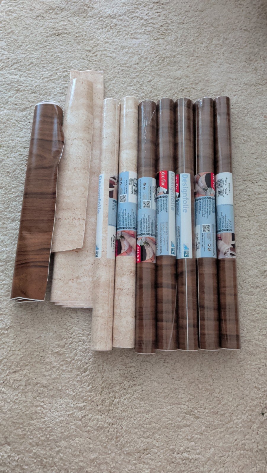 Wrapfolie meubels/keuken - 2x marmerlook 5x houtlook (Nieuw), Ophalen