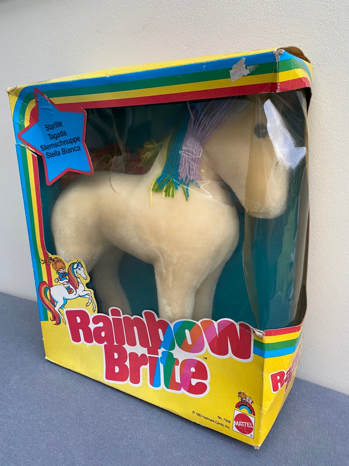 Vintage Rainbowbrite Starlite paard peluche 80s Nrfb, Verzamelen, Verzenden, Zo goed als nieuw, Pop