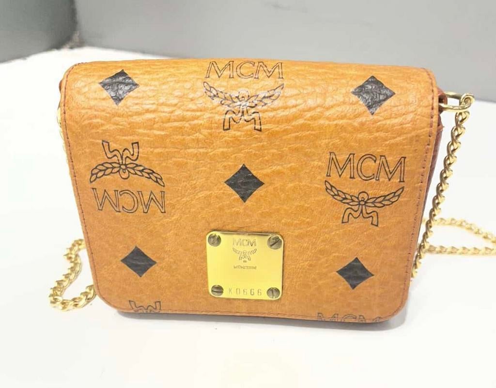 Vintage MCM Visetos Crossbody Tas West Germany Cognac, Sieraden, Tassen en Uiterlijk, Tassen | Damestassen, Zo goed als nieuw