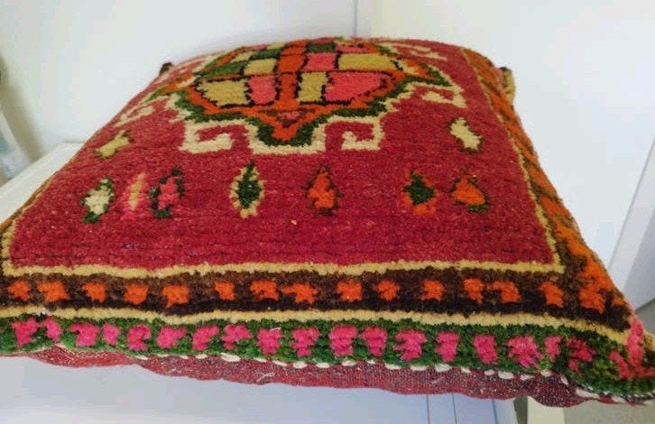 Marokkaans Boujaad Berber kussen 55x55cm Roze, Huis en Inrichting, Overige merken, Vierkant, Ophalen of Verzenden, Zo goed als nieuw