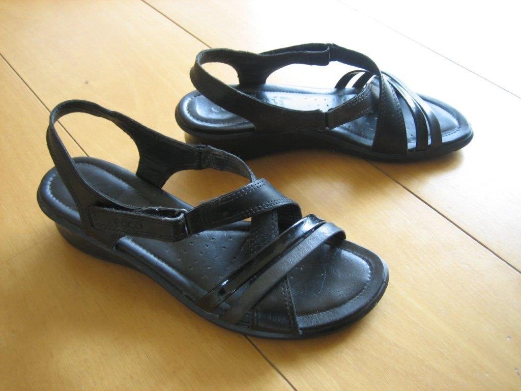 Vederlichte zwart leren sandaaltjes ECCO 38 Snazzeys, Kleding | Dames, Schoenen, Ecco, Verzenden, Zwart, Sandalen of Muiltjes