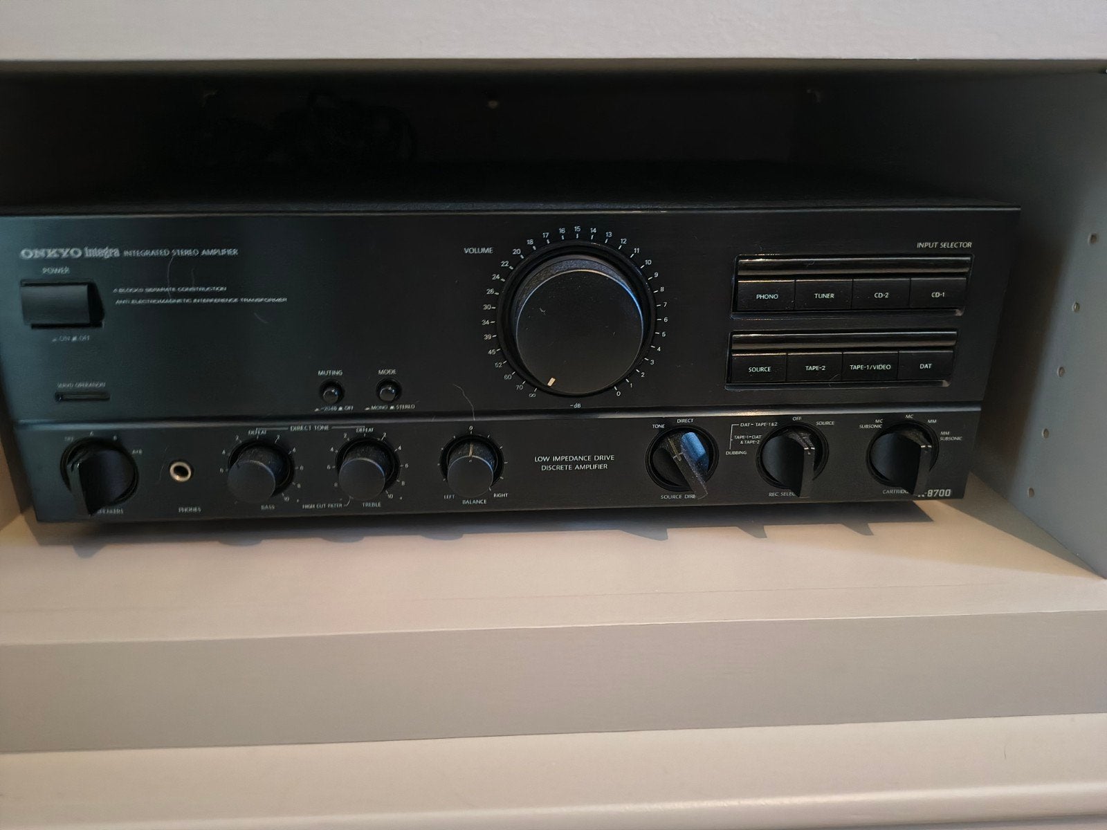 Onkyo integra A-8700, Ophalen, Zo goed als nieuw, 120 watt of meer, Onkyo