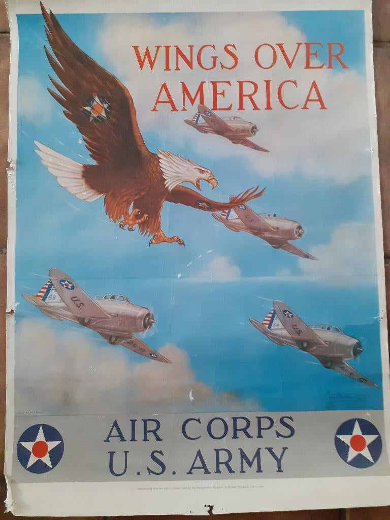 Poster Wings Over America, Ophalen of Verzenden, Landmacht, Amerika, Foto of Poster
