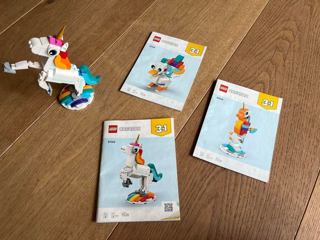 LEGO Creator 3-in-1 Magische Eenhoorn 31140, Ophalen of Verzenden, Zo goed als nieuw