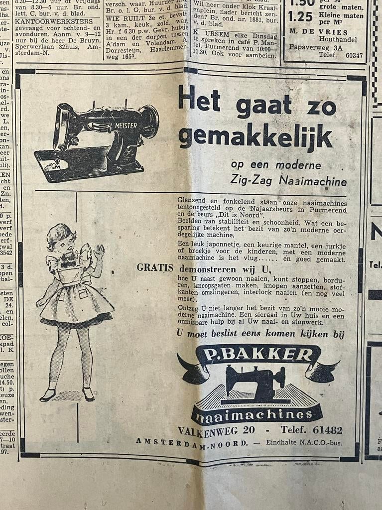 Kranten advertenties 1953 - De Noord-Amsterdammer, Ophalen, Gelezen, Krant