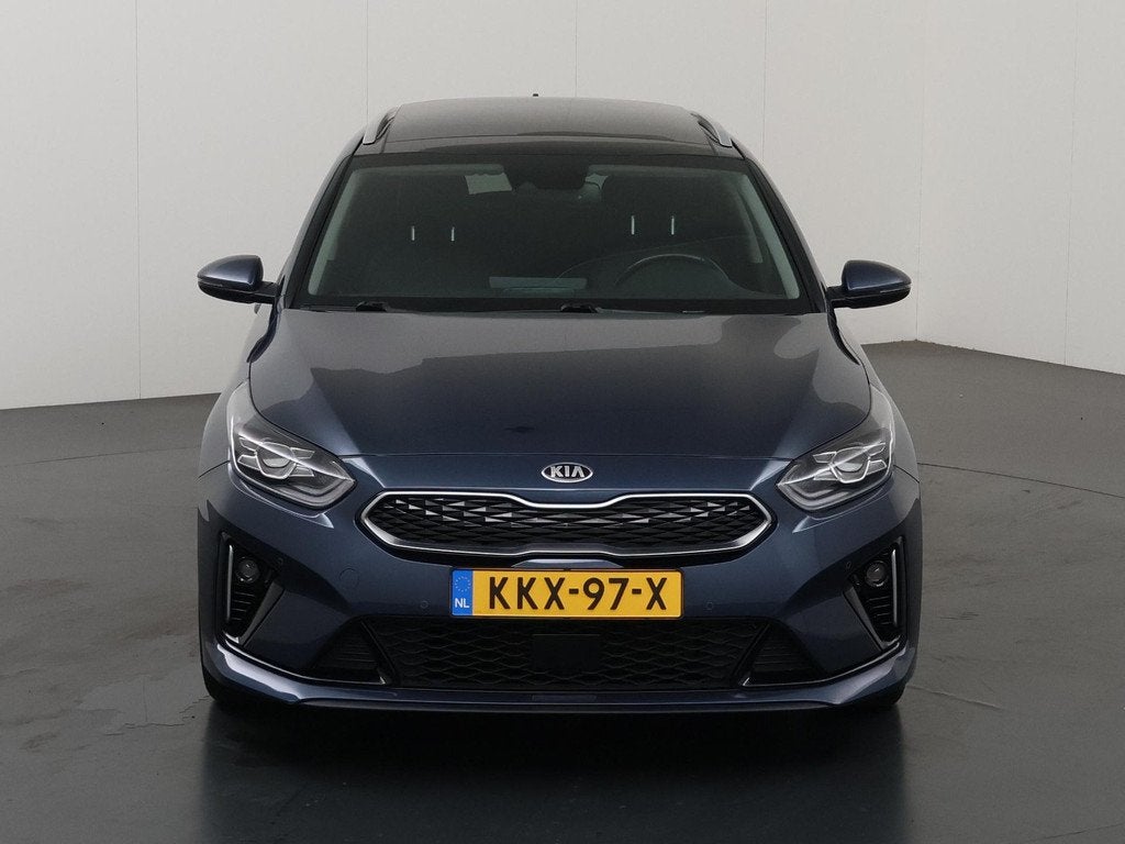 Kia Ceed Sportswagon 1.6 GDI PHEV DynamicPlusLine | Stoel/St, Auto's, Gebruikt, Blauw, Leder en Stof, Plug-in hybride
