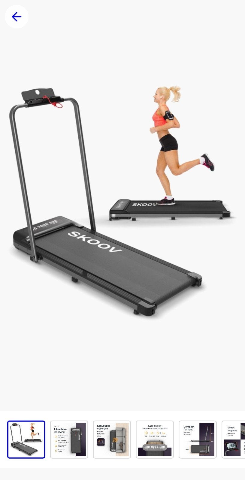 Skoov Opvouwbare Loopband met Afstandsbediening, Sport en Fitness, Fitnessapparatuur, Ophalen, Zo goed als nieuw, Overige materialen