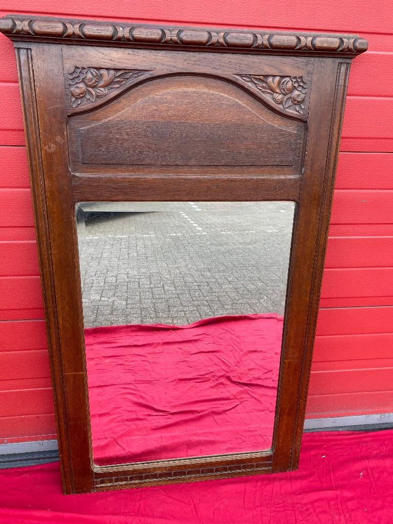 Zwaar verzilverde spiegel, Ophalen, Rechthoekig