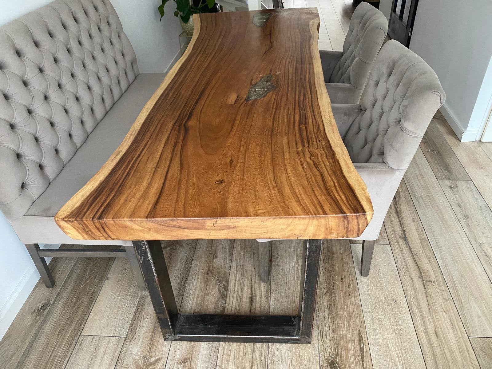 Unieke massief eettafel, Ophalen, 200 cm of meer, 50 tot 100 cm, Zo goed als nieuw
