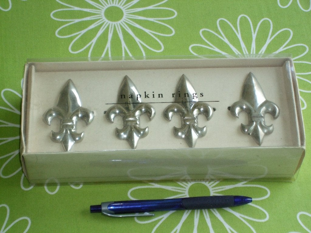 Vintage Nickel plated servet ringen - 4 stuks, Overige typen, Ophalen of Verzenden, Zo goed als nieuw, Metaal