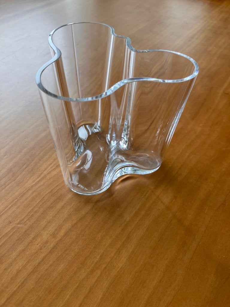 Iittala vaas Alvar Aalto, Gebruikt, Overige kleuren, Ophalen of Verzenden, Glas