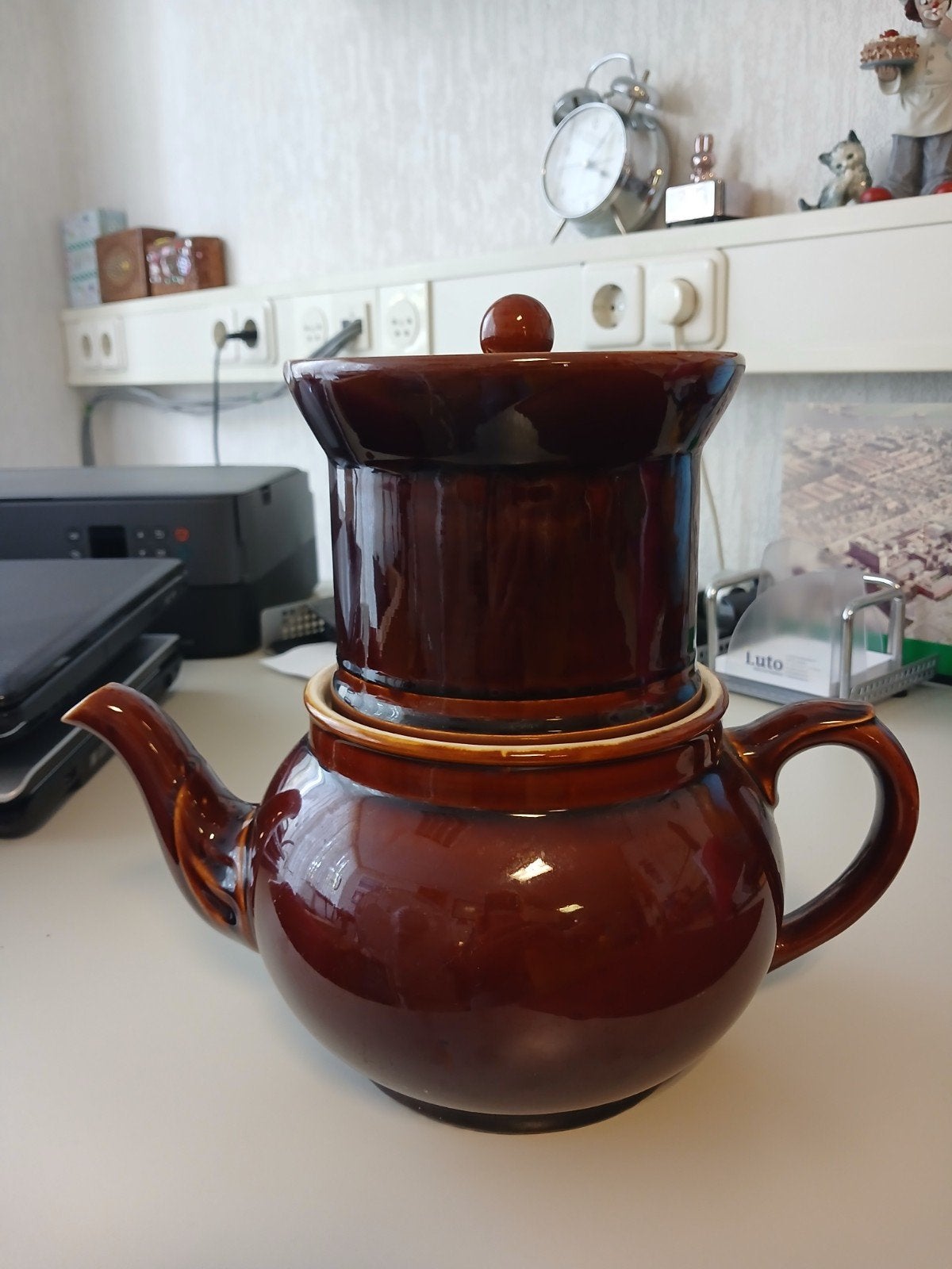 Koffiepot, donkerbruin, Ophalen