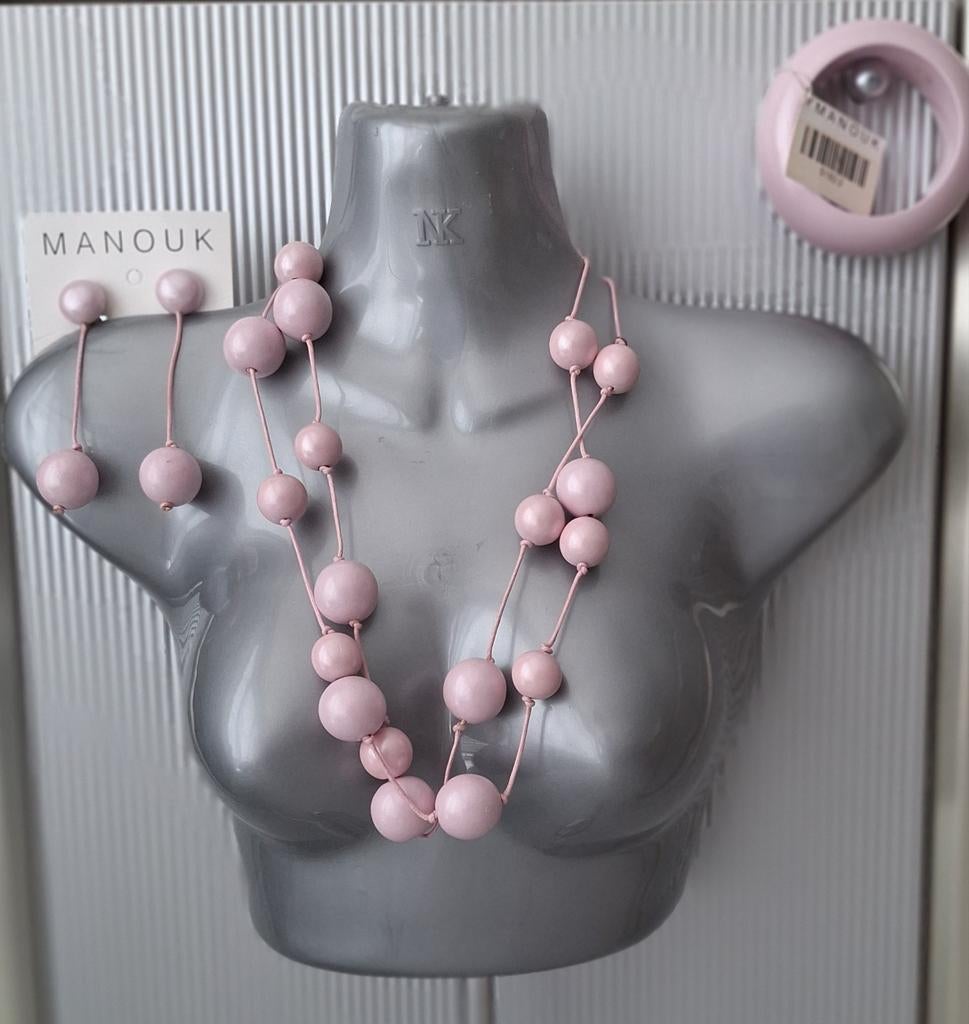 Manouk - set - ketting van houten kralen. 3=2 actie!, Overige materialen, Verstelbaar, Verzenden, Nieuw