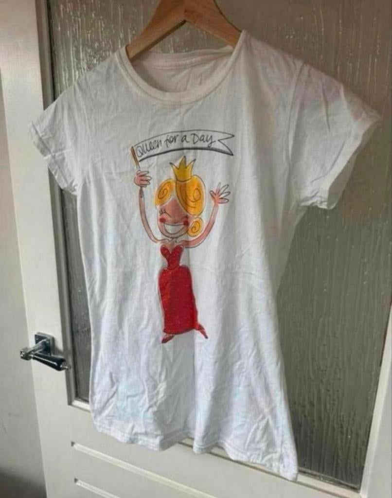 Blond amsterdam t-shirt met tekst queen for a day, maat s, Kleding | Dames, Ophalen of Verzenden, Zo goed als nieuw, Korte mouw