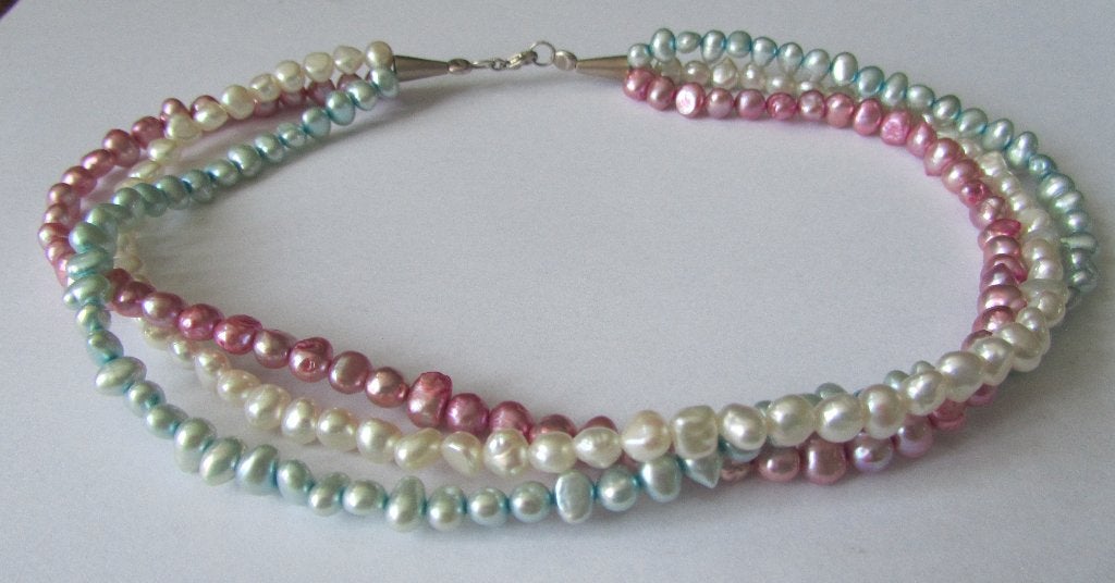 Prachtige ketting/Collier / echte parels / 925 zilveren slot, Ophalen, Zilver, Ketting, Met edelsteen