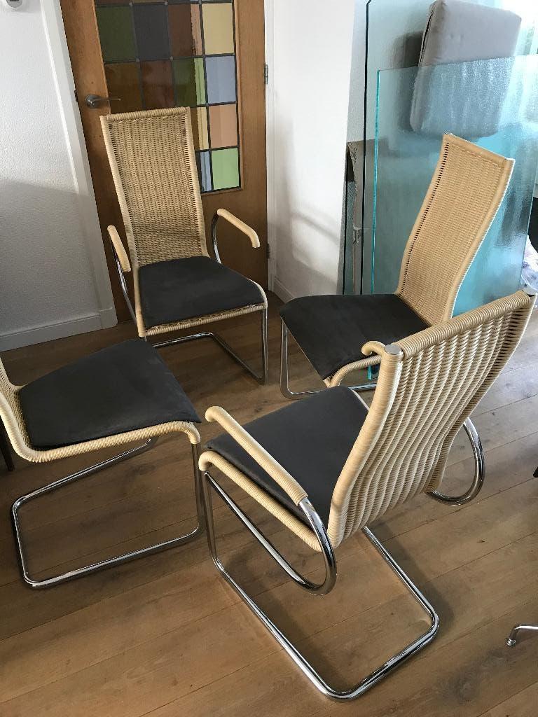 4 Tecta Freischwinger B25 B 25 Kragstuhl stoel, Bruin, Ophalen of Verzenden, Nvt, Eén