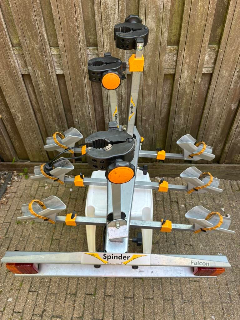 Spinder Falcon fietsdrager voor 3 fietsen., Auto diversen, Ophalen, 3 fietsen of meer, Gebruikt, Trekhaakdrager