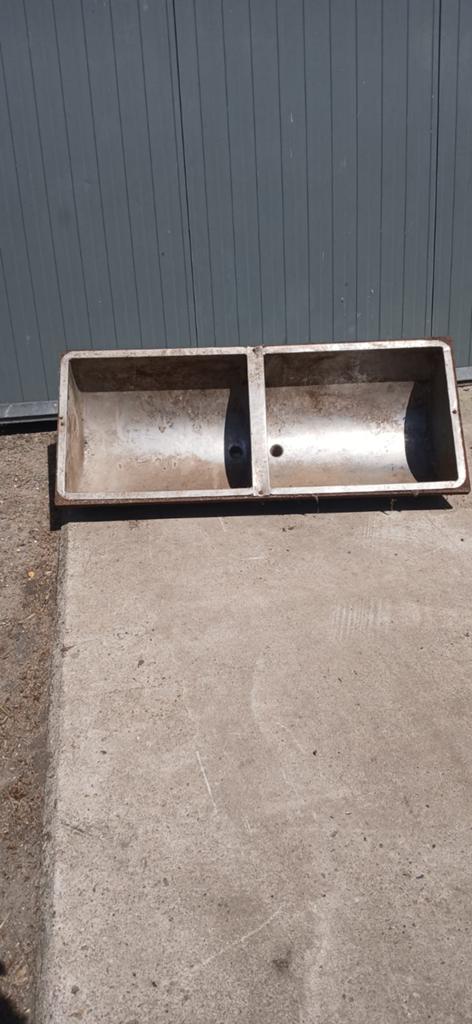 Dubbele spoelbak RVS, Ophalen, Gebruikt