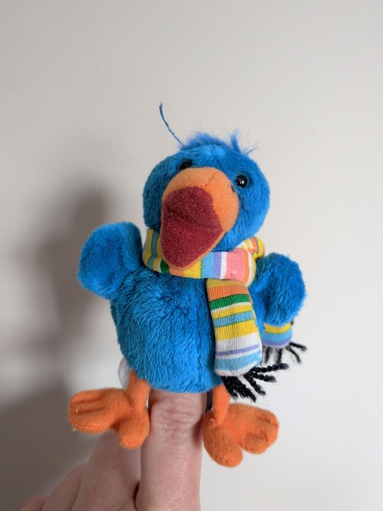Raai de Kraai Vingerpop - Blauw met sjaal, Ophalen of Verzenden, Gebruikt, Overige typen