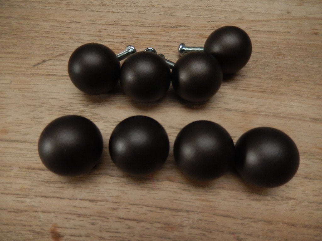 Set van 8 ronde kastknoppen 25mm – Donkerbruin bolknop, Ophalen of Verzenden, Nieuw, IJzer, Overige typen
