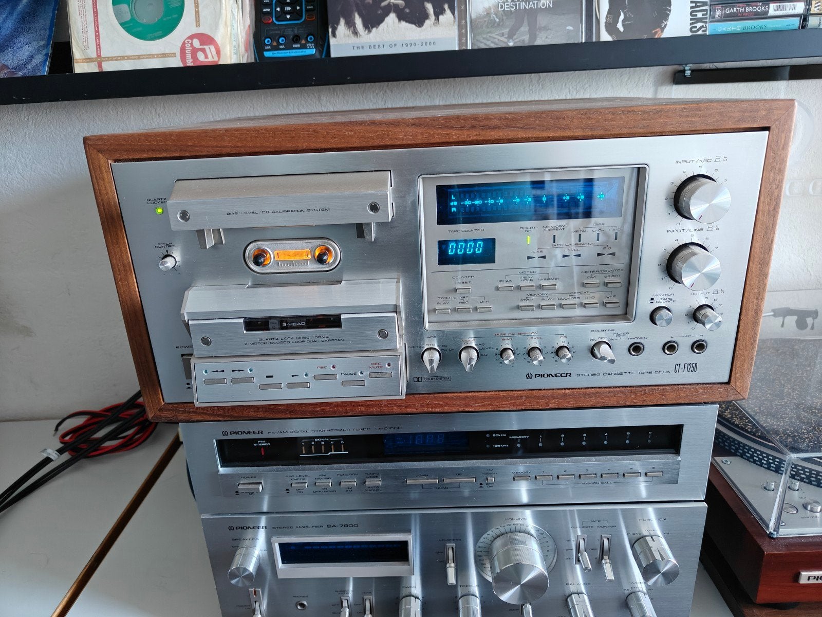 Pioneer CT-F1250 Cassettedeck met Notenhouten Ombouw, Ophalen, Enkel, Overige merken, Tape counter