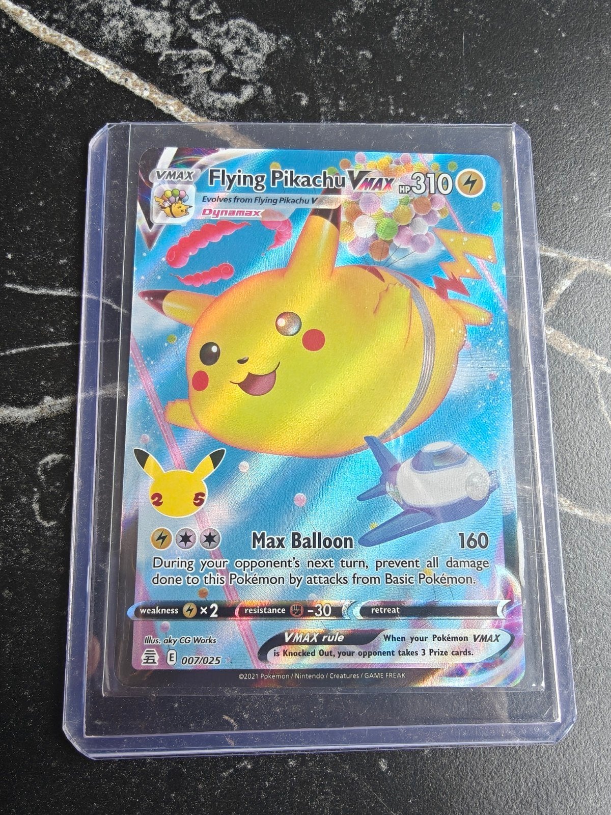 Pikachu VMAX 007/025 Celebrations Pokémon Kaart, Ophalen of Verzenden, Zo goed als nieuw, Losse kaart, Foil