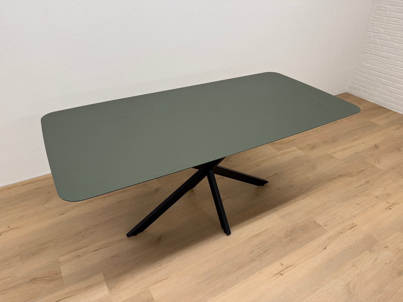 Rechthoekige eettafel 180x90 - Groen HPL - Direct Leverbaar, Huis en Inrichting, Zo goed als nieuw, 150 tot 200 cm, Rechthoekig