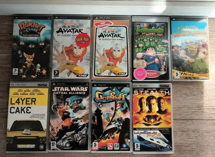 Diverse PSP Games/Films, Spelcomputers en Games, Overige genres, 1 speler, Ophalen of Verzenden, Zo goed als nieuw