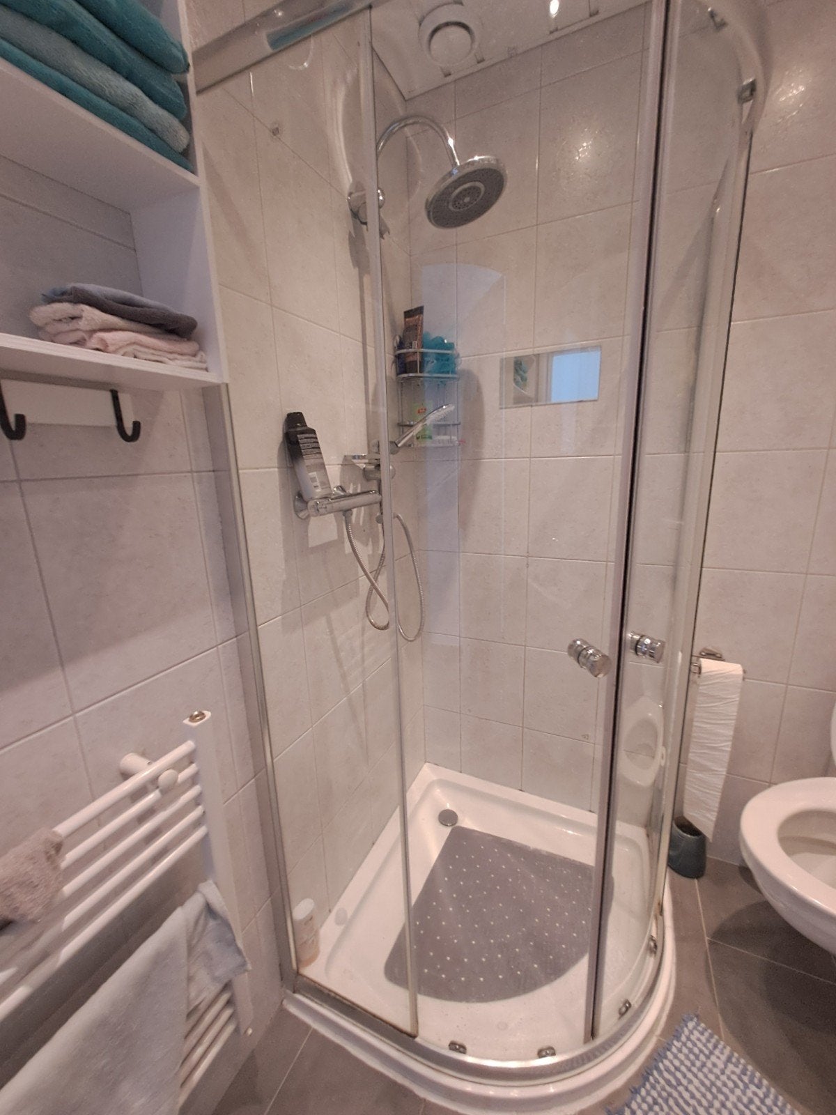 Complete douchecabine met schuifdeuren en regendouche, Ophalen of Verzenden, Gebruikt, Met douche