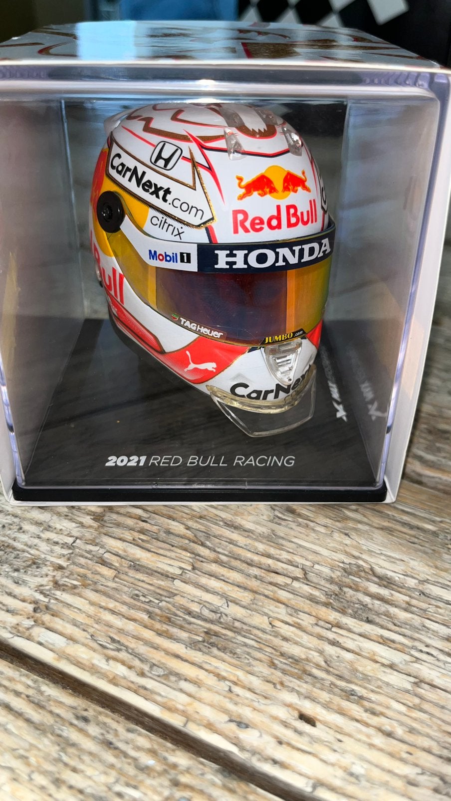 Max Verstappen Red Bull Racing 2021 helm 1:4, Verzamelen, Automerken, Motoren en Formule 1, Ophalen of Verzenden, Zo goed als nieuw