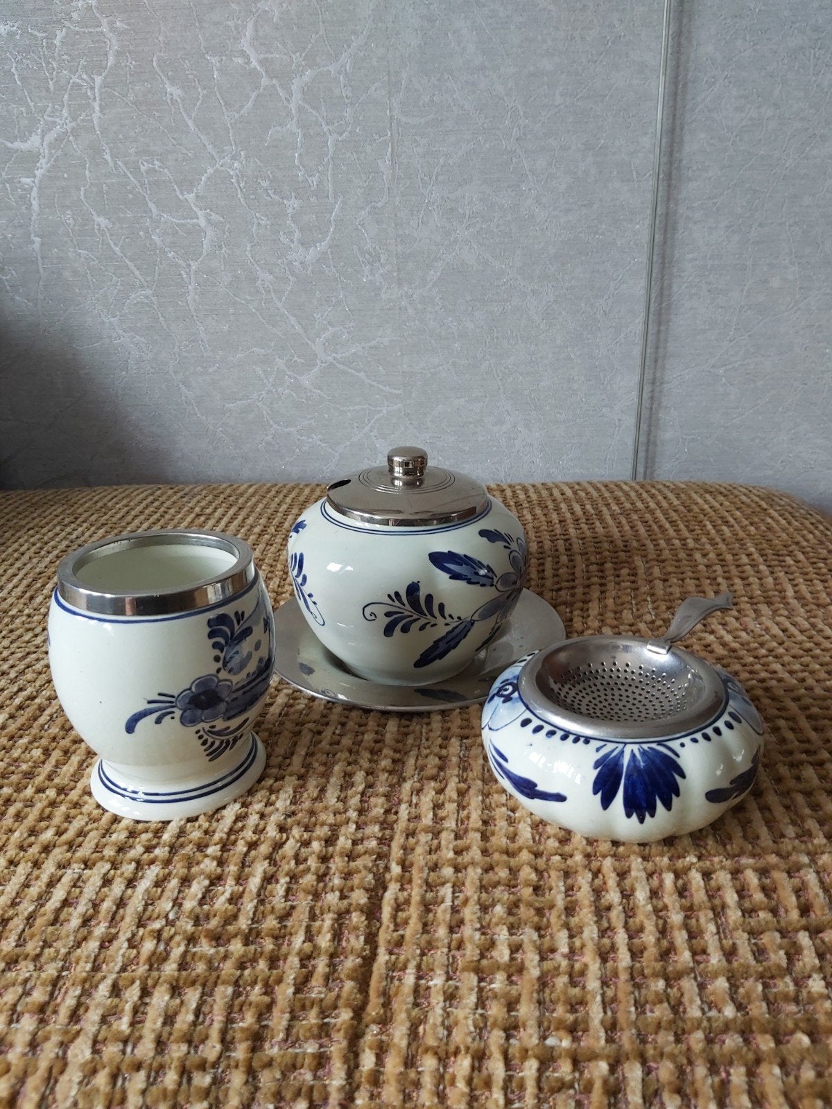 mooie oude delfsblauwe set, Ophalen of Verzenden