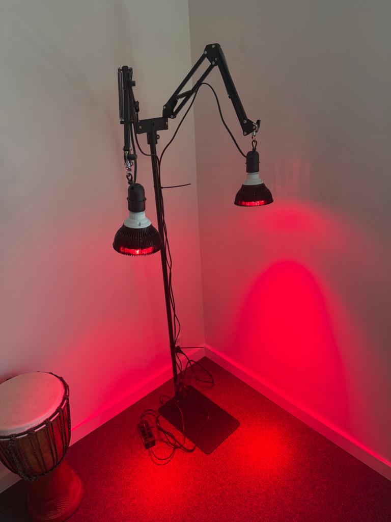 Infraroodlamp met standaard, Ophalen of Verzenden, Zo goed als nieuw, Metaal, 100 tot 150 cm