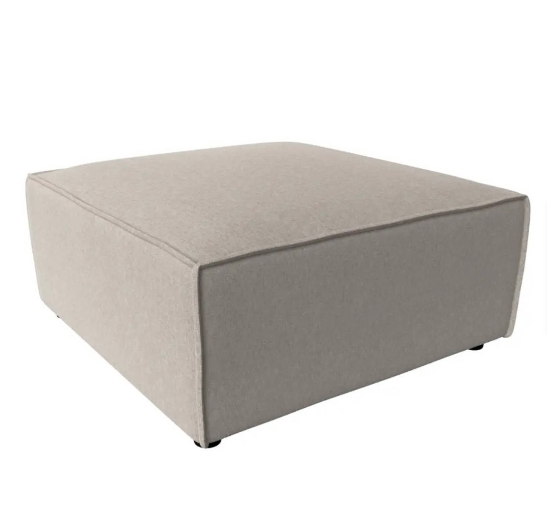 Poef hocker KARWEI James beige nieuw !, Ophalen, Vierkant, Nieuw, 75 tot 100 cm