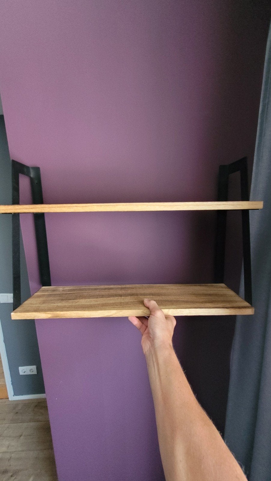 Stijlvolle wandplank/boekenplank met metalen frame, Huis en Inrichting, Woonaccessoires | Wandplanken en Boekenplanken, Ophalen