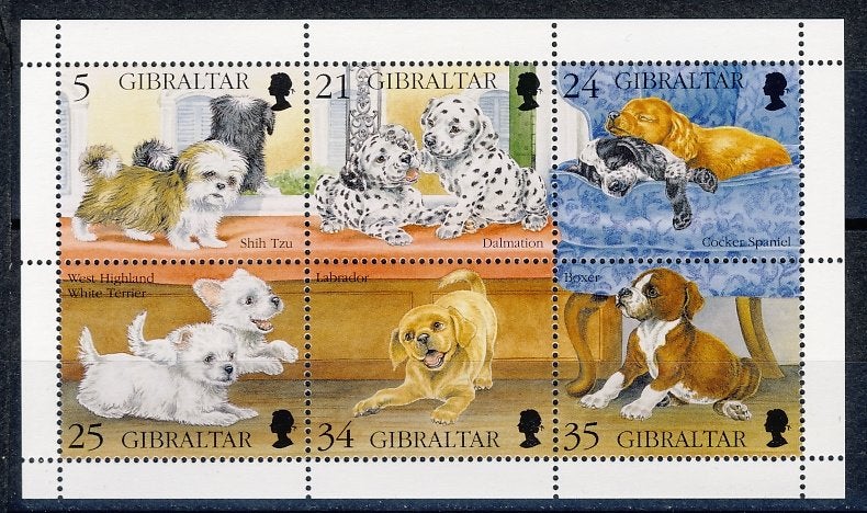 Gibraltar 749/54 honden 1996 postfris, Ophalen of Verzenden, Postfris
