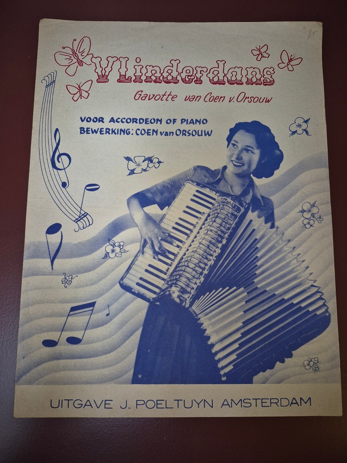 Vlinderdans Gavotte - Coen v. Orsouw - Accordeon/Piano, Gebruikt, Ophalen of Verzenden, Artiest of Componist, Accordeon