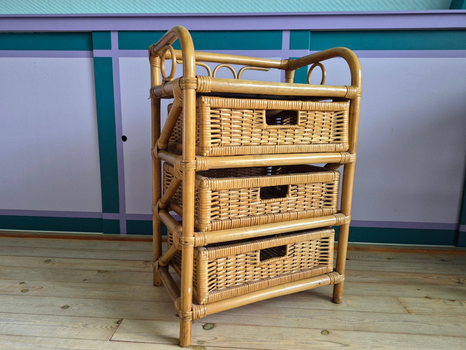 Rotan ladekastje met 3 manden., Huis en Inrichting, Kasten | Ladekasten, Ophalen
