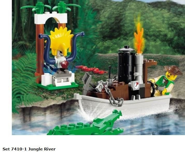 LEGO Adventures 7410 Jungle River (compleet), Overige thema's, Lego, Ophalen of Verzenden, Zo goed als nieuw
